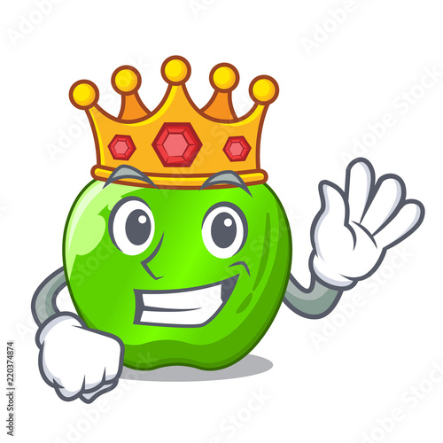 King green smith apple isolated on cartoon