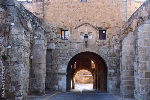 Gateway to the city through the walls of Ciudad Rodrigo, Salamanca Province, Castilla Leon, Spain photo