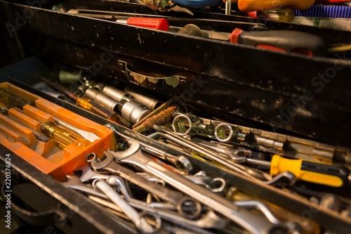 Various tools in drawer photo