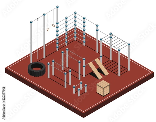 Sports Ground Isometric Illustration