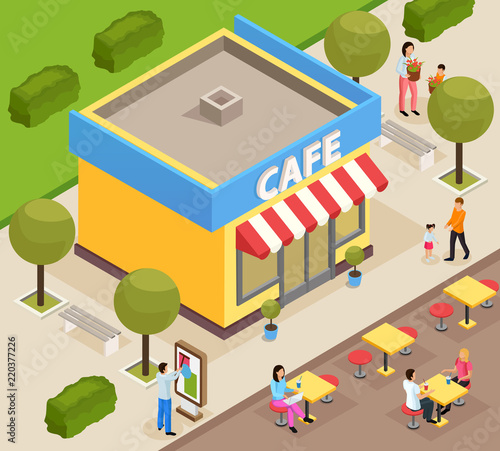 Urban Architecture Isometric Composition 