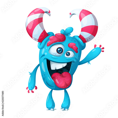 Funny, cute crazy monster character. Vector eps 10
