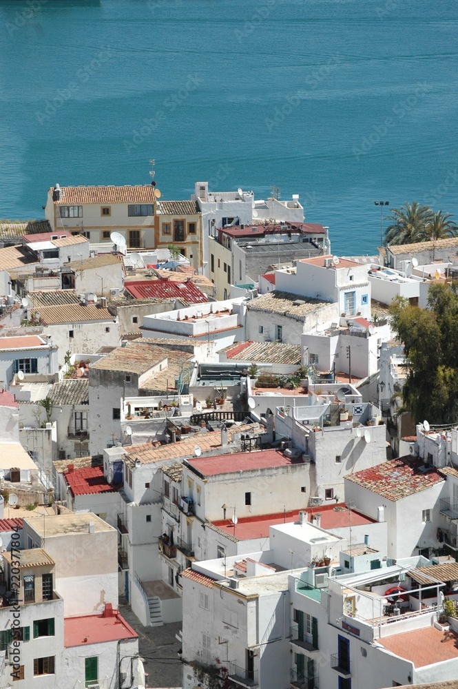 Picturesques streets in Ibiza, Baléares island, Spain