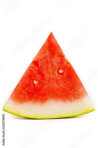 Sliced red watermelon isolated on white.