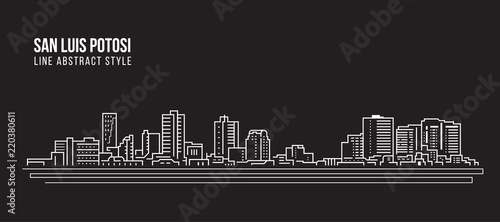Cityscape Building Line art Vector Illustration design - San luis potosi city photo