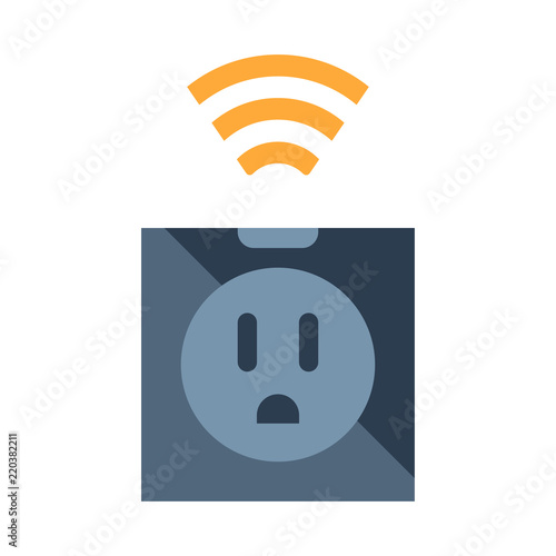 Smart outlet flat illustration