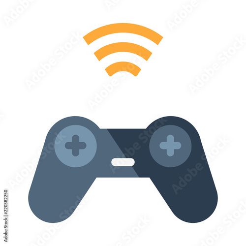 Wireless game controller flat illustration