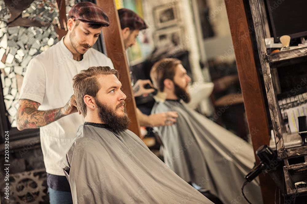 Barber man grooming.