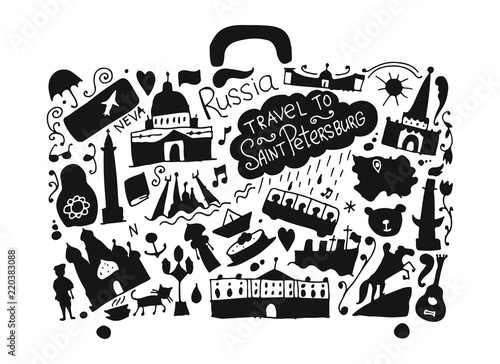 Travel to Saint Petersburg, sketch for your design