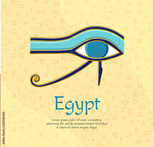Egyptian Eye of Horus symbol. Religion and Myths Ancient Egypt