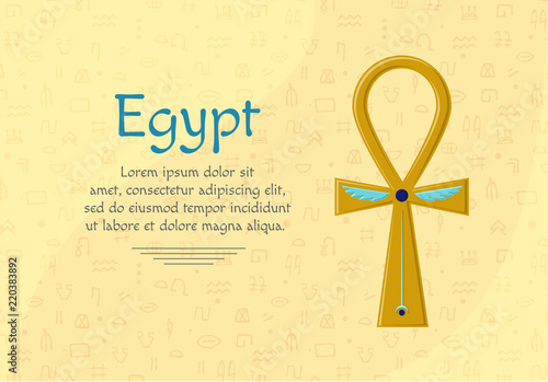 Religious sign of the ancient Egyptian cross - Ankh. A symbol of life. Symbols of Egypt