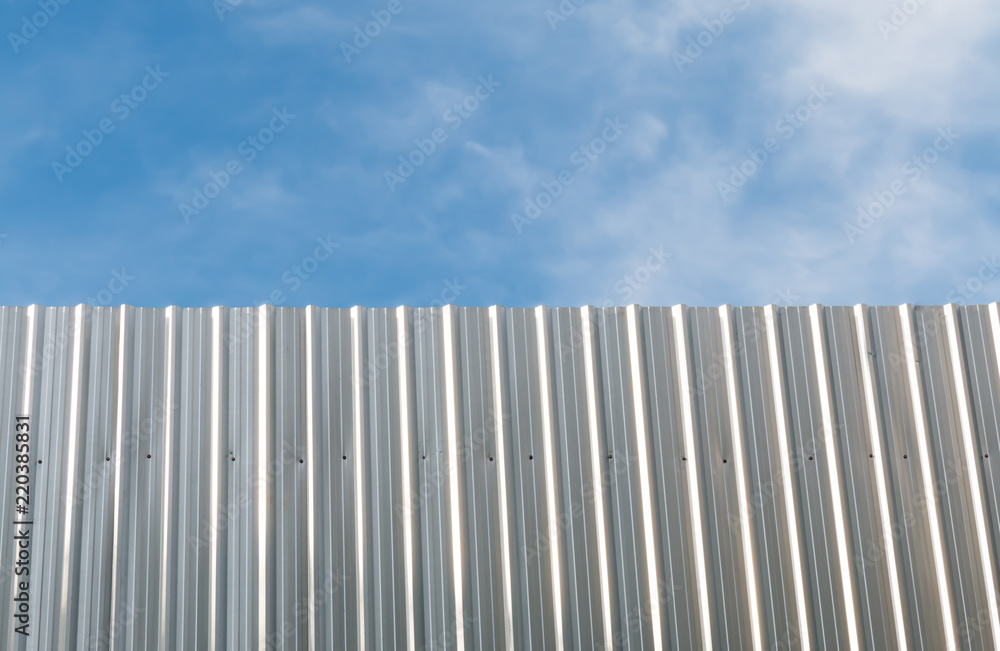Zinc fence with sky Zinc fence with sky