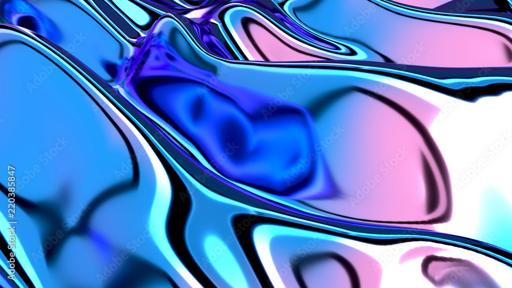 Abstract liquid background, holographic surface, reflection, spectrum ...