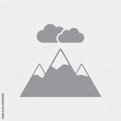 Natural panorama icon. Flat, clean, minimal and isolated vector illustration with minimal and modern design.