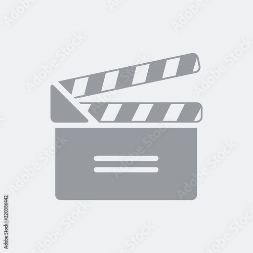 Clapboard icon. Flat, clean, minimal and isolated vector illustration with minimal and modern design.