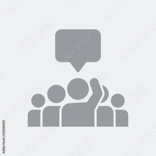 Volunteer icon. Flat, clean, minimal and isolated vector illustration with minimal and modern design.