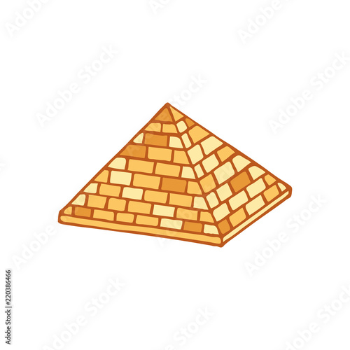 Pyramid of ancient Egypt of blocks. Ethnicity, archeology and history