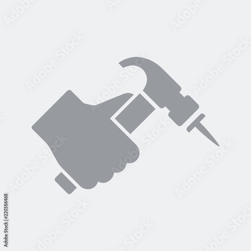 Hammering nail. Flat, clean, minimal and isolated vector illustration with minimal and modern design.