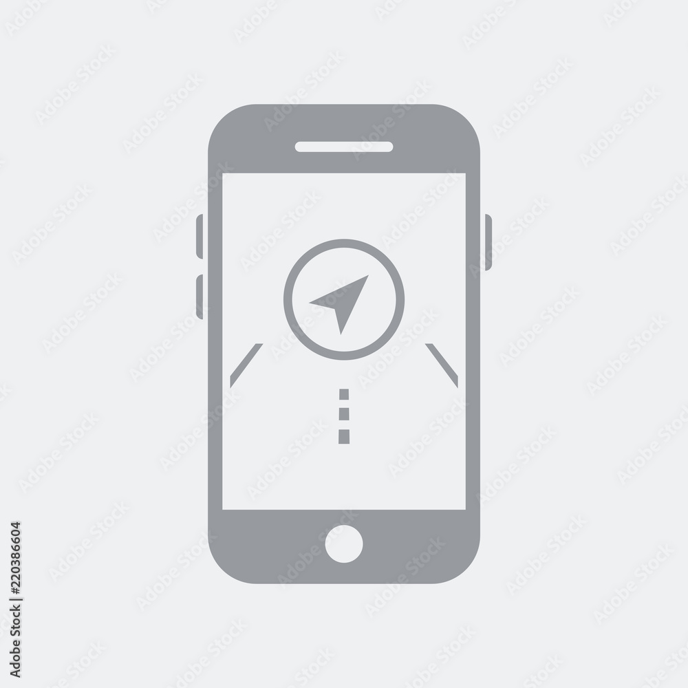 Road navigation application on smartphone Road navigation application on smartphone