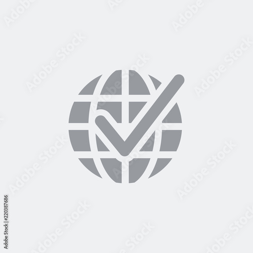 Worldwide checkmark icon