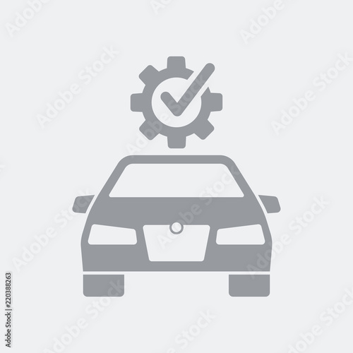 Car engine checked icon