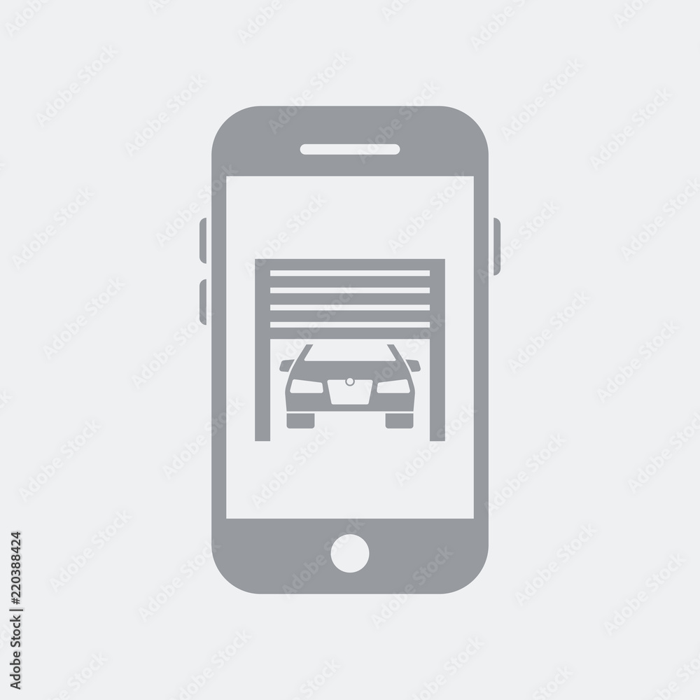 Car garage application on smartphone Car garage application on smartphone