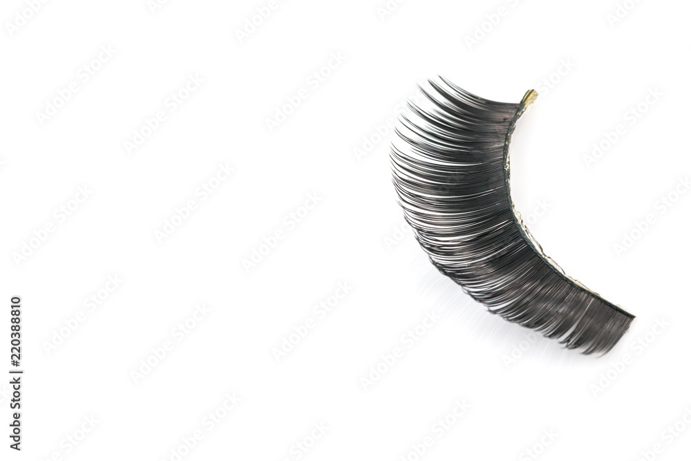 Black fake eyelashes used On a white background Black fake eyelashes used On a white background