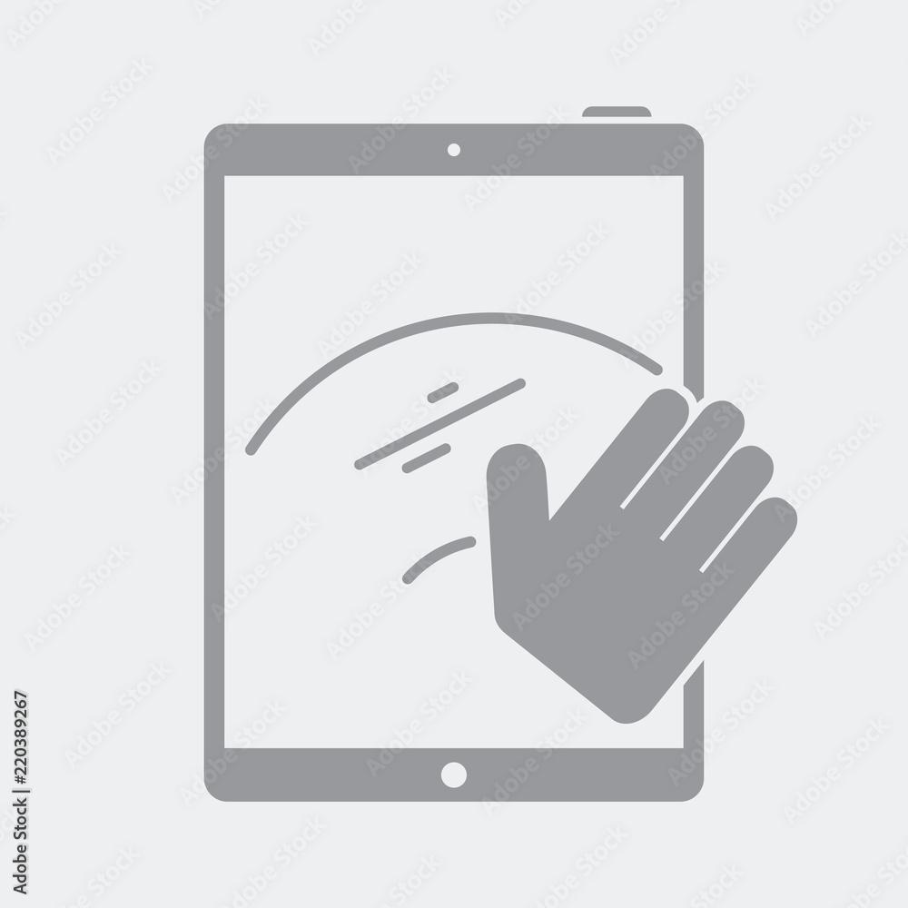 Hand gesture for clean a tablet Hand gesture for clean a tablet