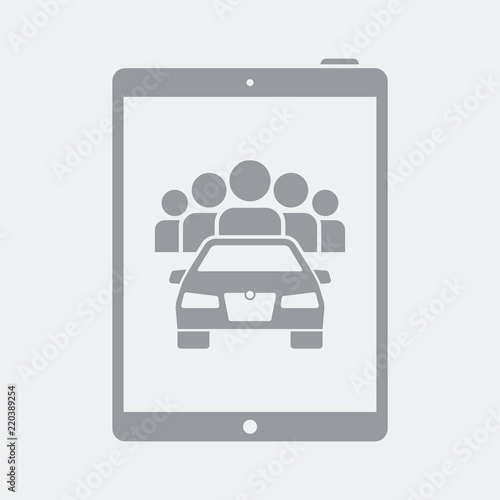Car sharing application on tablet