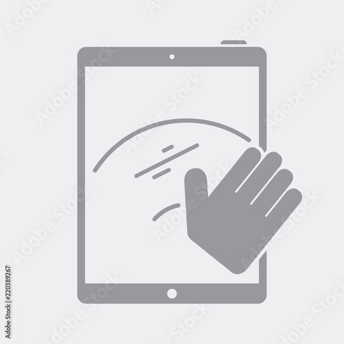 Hand gesture for clean a tablet