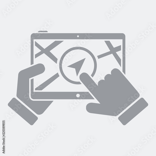 Travel map on tablet