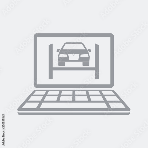 Car repair page on laptop