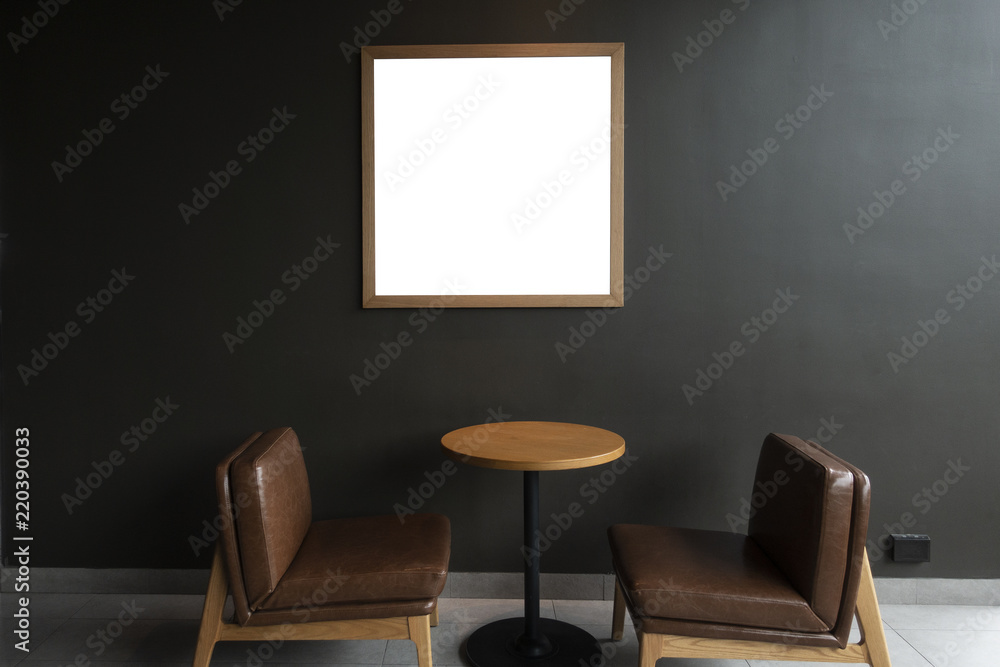 Fototapeta premium Modern desk with wall background