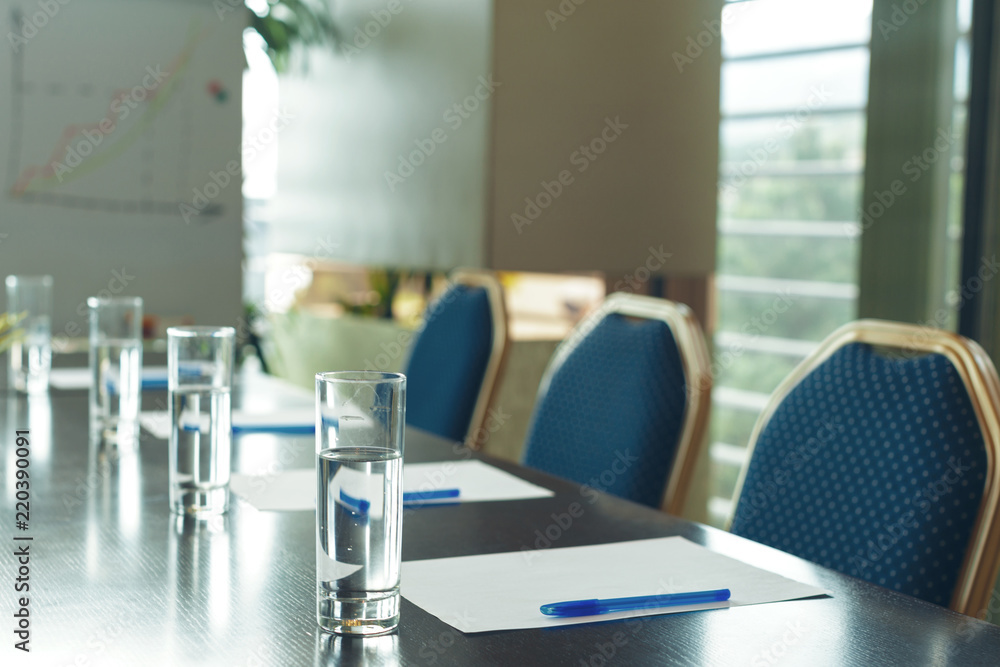 Conference room interior with empty chairs Conference room interior with empty chairs