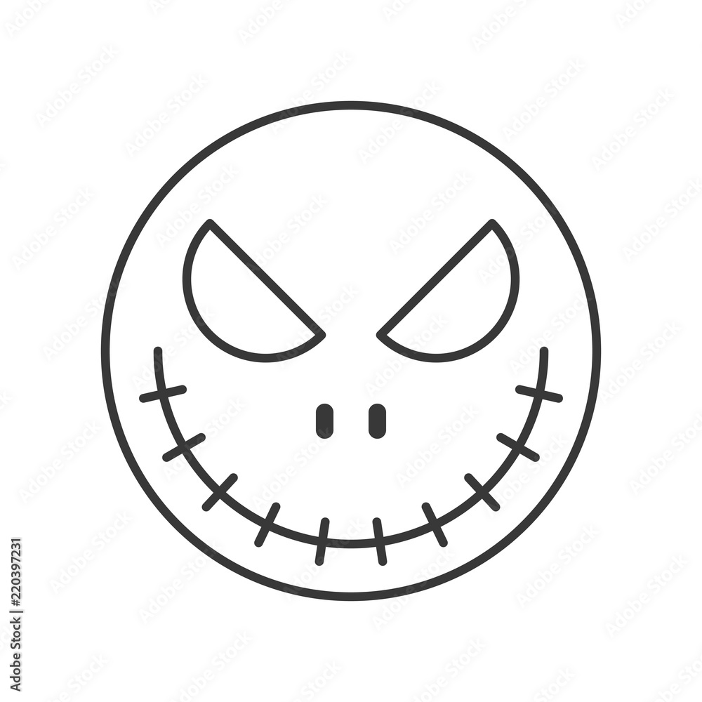 Obraz premium halloween face mask, outline icon editable stroke