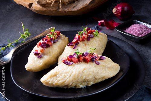 Cepelinai, a specialty Lithuanian and Polish cuisine. photo