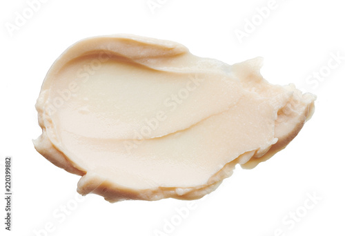 Light beige makeup smear of creamy foundation