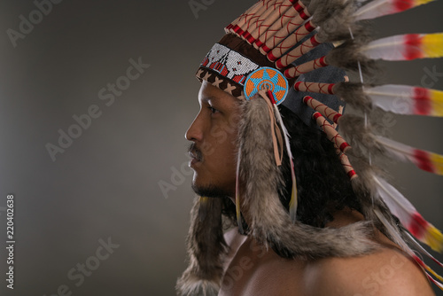 Moody native american indian portrait photo
