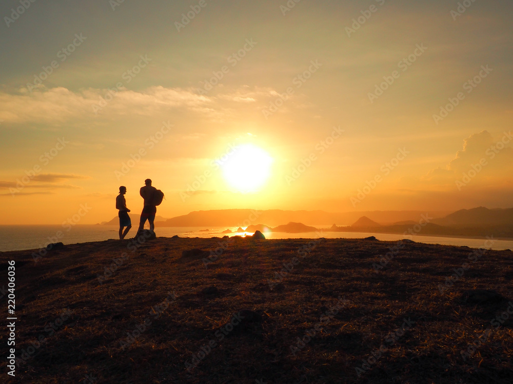 Sunset in the Tanjung Ann bay in Lombok, Indonesia Sunset in the Tanjung Ann bay in Lombok, Indonesia