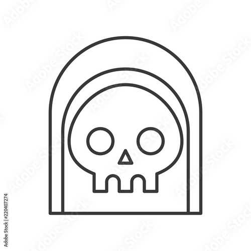 angel of death under black hood, halloween character editable stroke