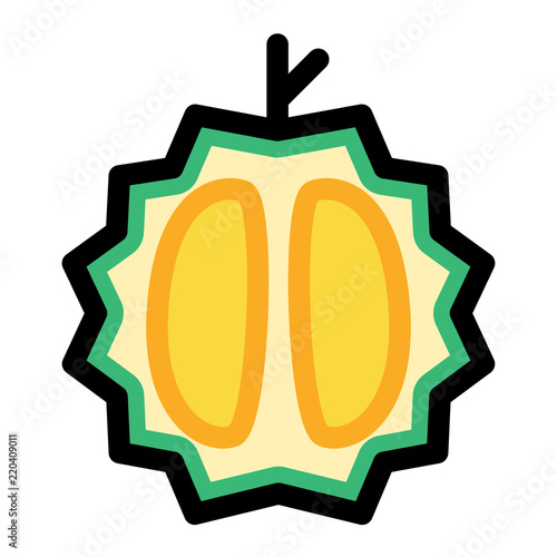 Durian half LineColor illustration