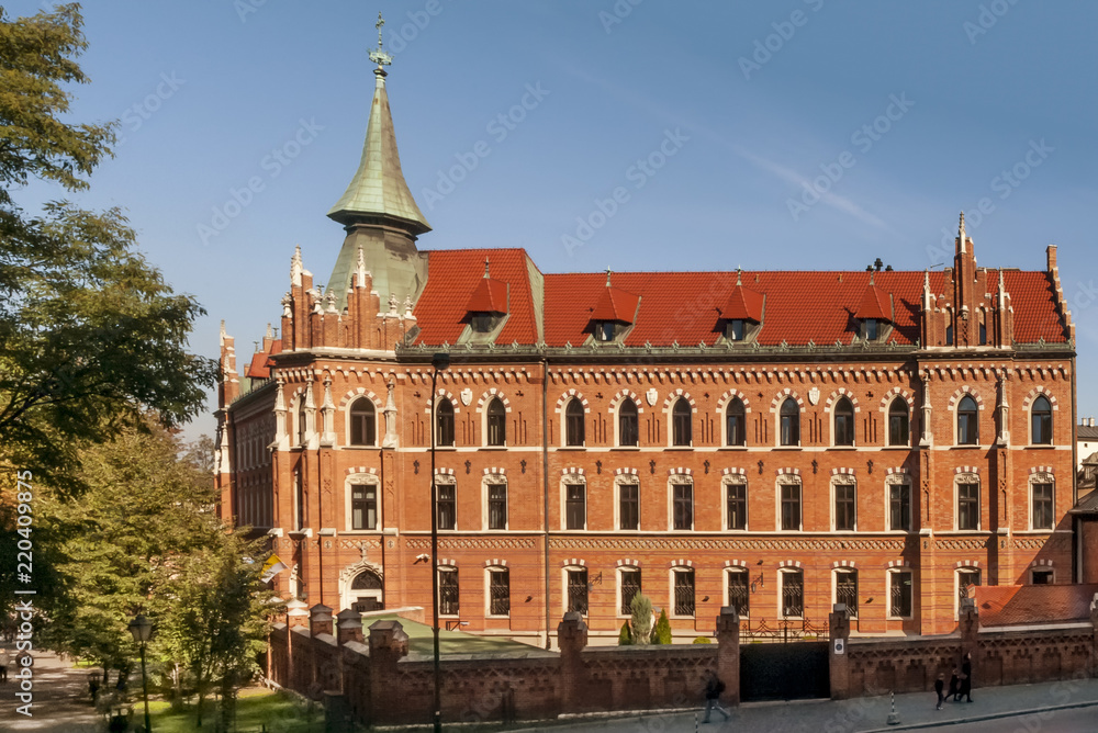 Fototapeta premium View of the beautiful building of Seminary of Archdiocese of Cracow, Krakow, Poland