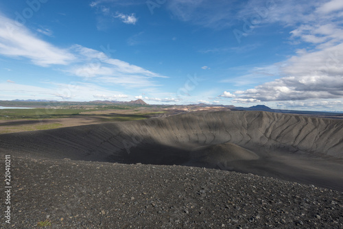 Hverfjall crater of Vulcano in Myvatn Iceland