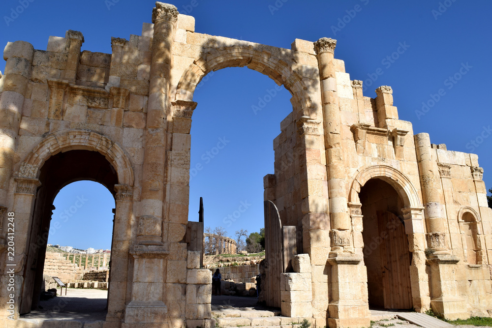 Roman Ruins of Jerash , Ancient Roman city of Gerasa of Antiquity , modern Jerash, Jordan