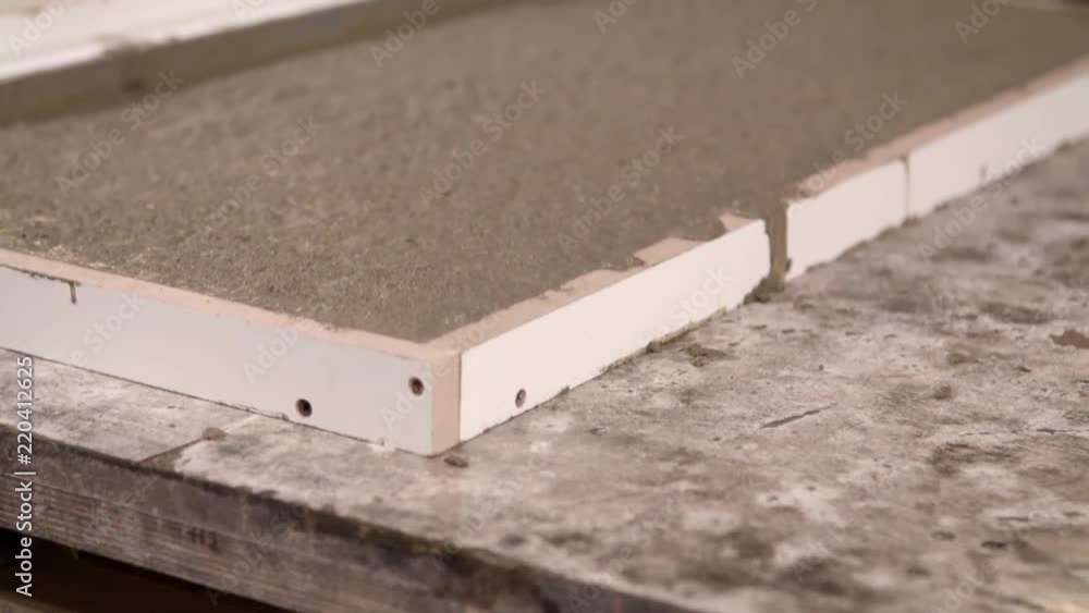Working with concrete worktop, vibrate 4K 60 FPS Working with concrete worktop, vibrate 4K 60 FPS