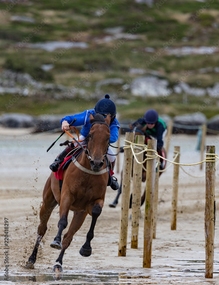 Horse racing on the beach Horse racing on the beach