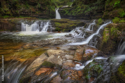 Sgwd Isaf Clun Gwyn  near Panwar  or Sgwd y Pannwr on the lower Clun-Gwyn waterfall on the Mellte river  near Pontneddfechan in South Wales  UK.  