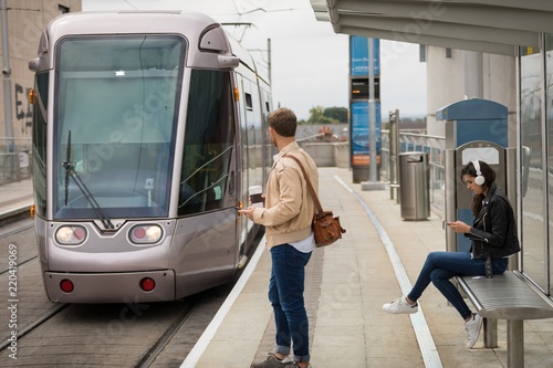 Commuters waiting for train