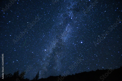 Fotografie ペルセウス座流星群と天の川