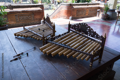 musical instrument at kerta gosa at bali indonesia photo